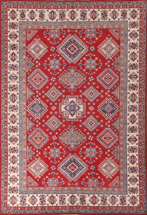 Red Kazak Handmade Area Rug 7x10