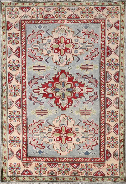 Light Blue Kazak Oriental Rug 4x6