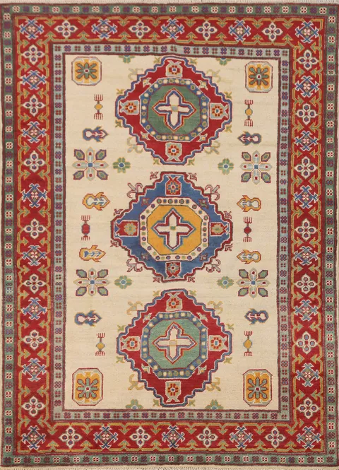 Handmade Wool Kazak Oriental Rug 4x6