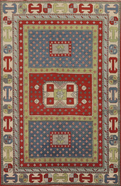 Geometric Kazak Oriental Area Rug 6x9