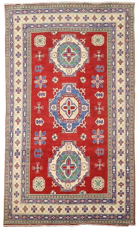 Handmade Red Kazak Oriental Area Rug 7x10