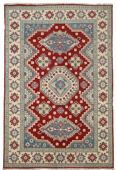 Handmade Red Kazak Oriental Area Rug 7x10