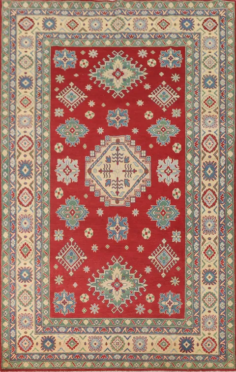 Geometric Kazak Oriental Area Rug 7x10
