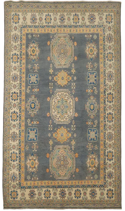 Handmade Gray Kazak Living Room Rug 7x10