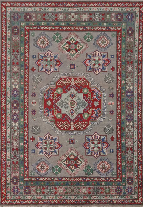 Geometric Kazak Oriental Area Rug 6x8