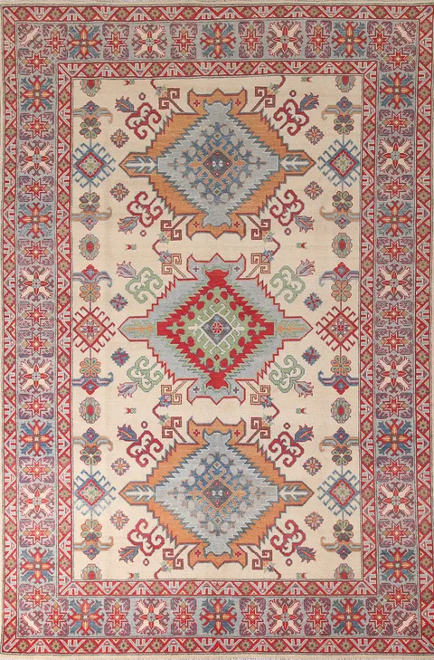 Handmade Kazak Living Room Rug 7x10