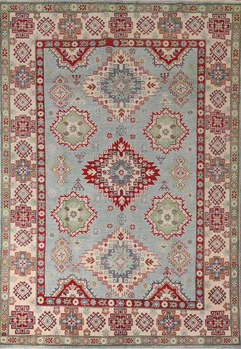 Light Blue Kazak Oriental Area Rug 7x9