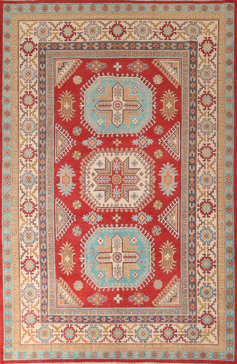 Geometric Kazak Living Room Area Rug 7x10