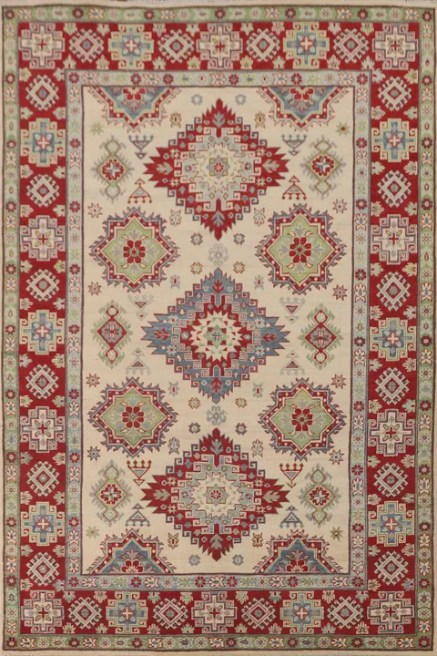 Geometric Kazak Oriental Area Rug 7x10
