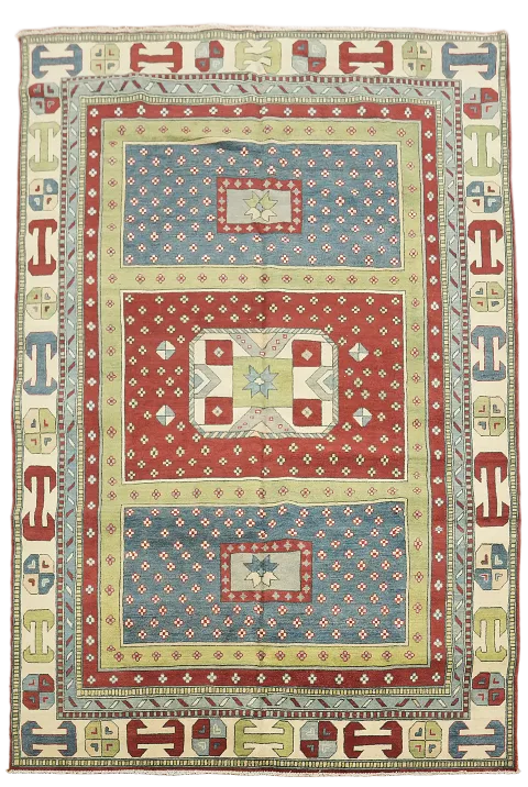 Geometric Kazak Oriental Area Rug 7x10