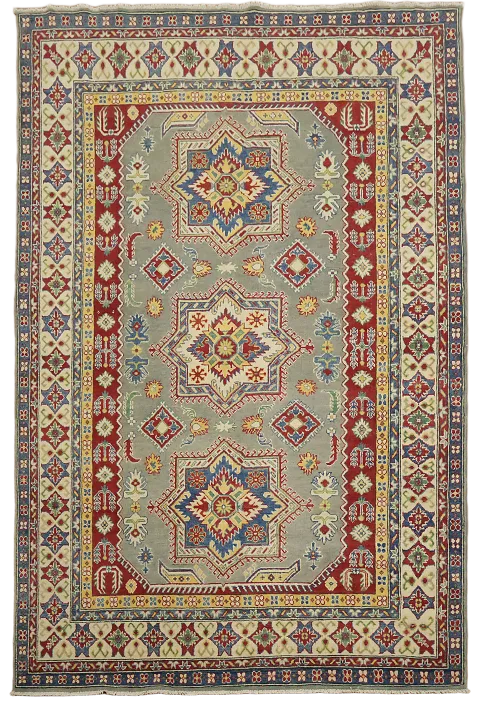 Geometric Kazak Oriental Area Rug 7x10
