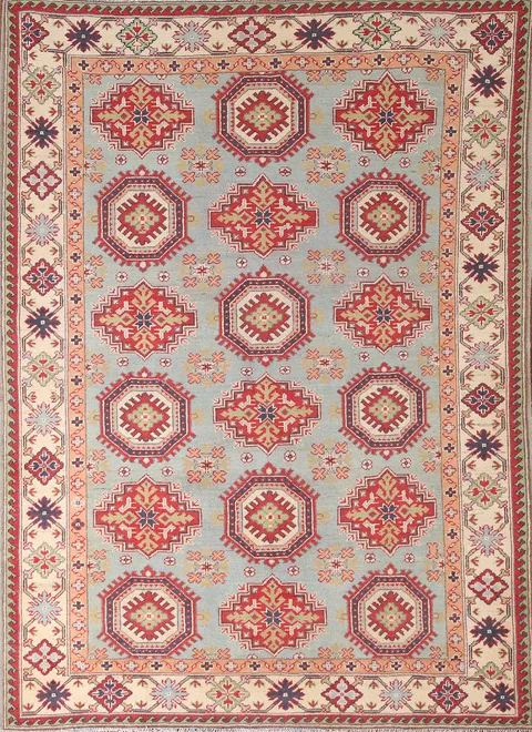 Light Blue Kazak Oriental Rug 5x7