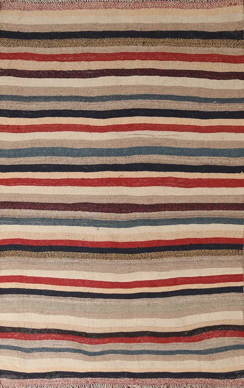 Striped Kilim Qashqai Persian Rug 4x6