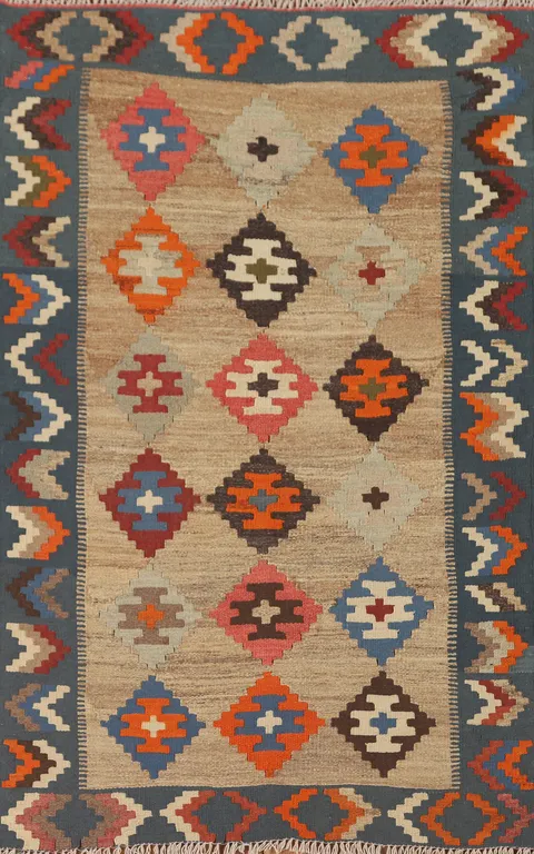 Geometric Kilim Shiraz Persian Rug 3x5