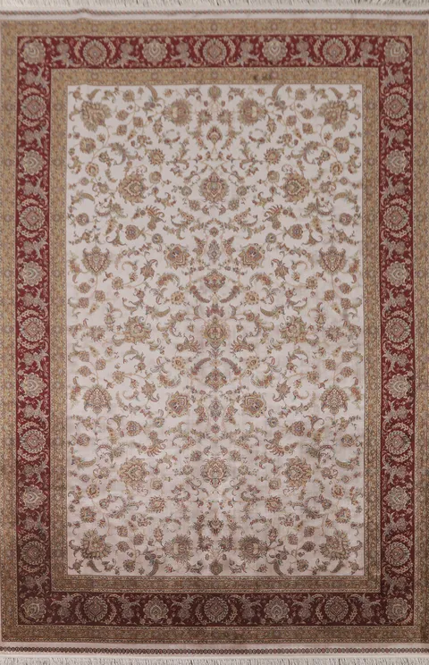 All-Over Floral Tabriz Turkish Area Rug 7x10