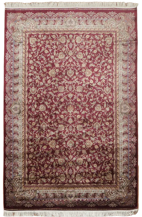 Burgundy Red Tabriz Traditional Area Rug 7x10
