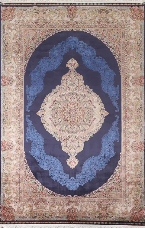 Blue Traditional Tabriz Oriental Area Rug 7x10