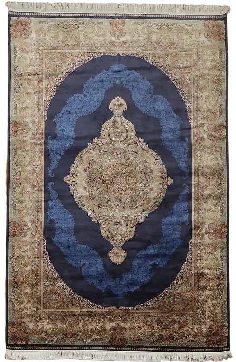 Blue Traditional Tabriz Oriental Area Rug 7x10