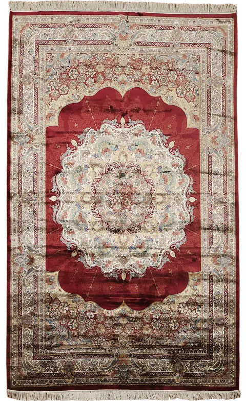 Burgundy Tabriz Traditional Area Rug 7x10
