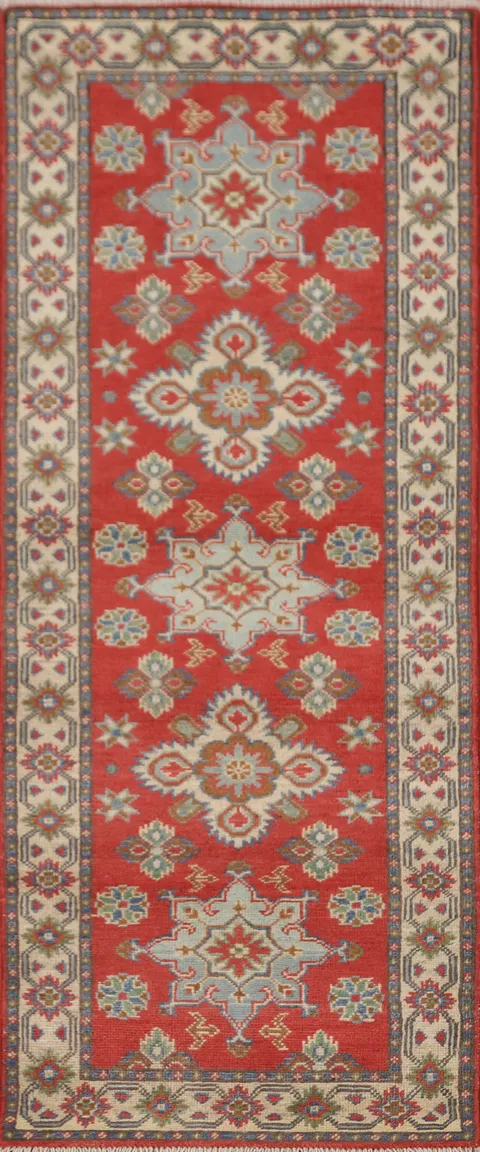Handmade Kazak Oriental Runner Rug 2x6