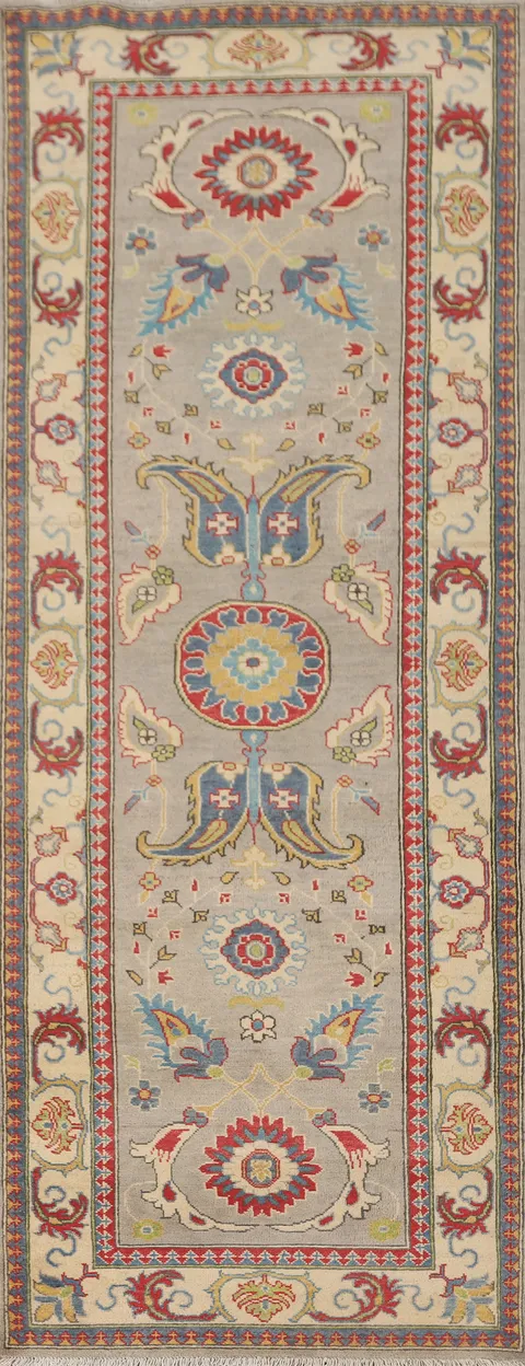 Handmade Kazak Oriental Runner Rug 3x10