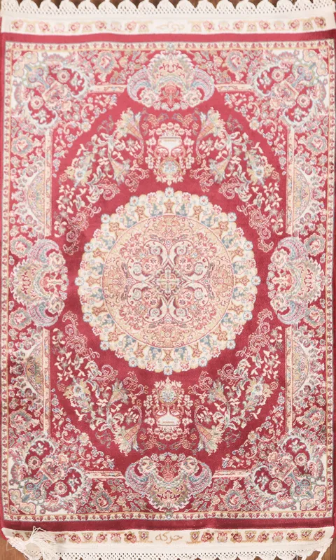 Burgundy Red Tabriz Traditional Rug 2x3