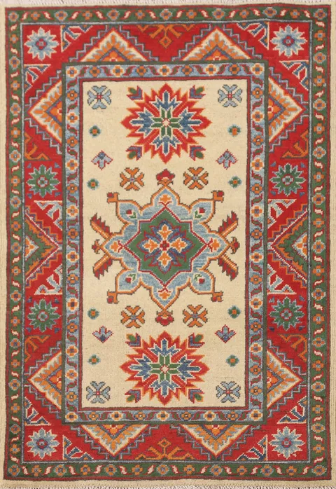 Geometric Kazak Oriental Rug 3x4