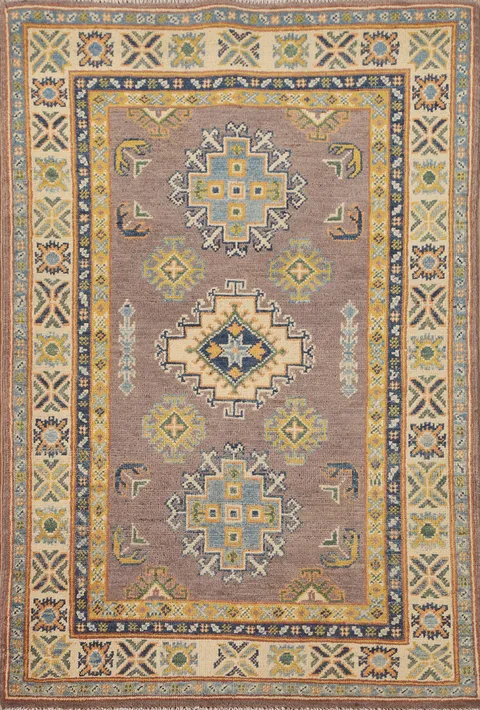 Geometric Kazak Handmade Rug 3x4