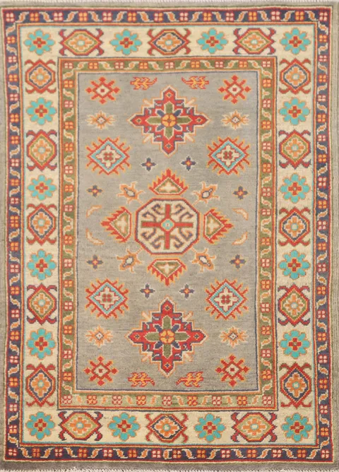 Geometric Kazak Oriental Rug 3x4