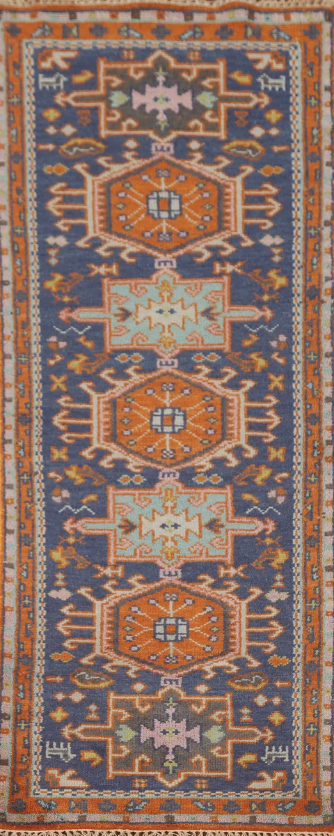 Blue Heriz Serapi Oriental Runner Rug 3x8