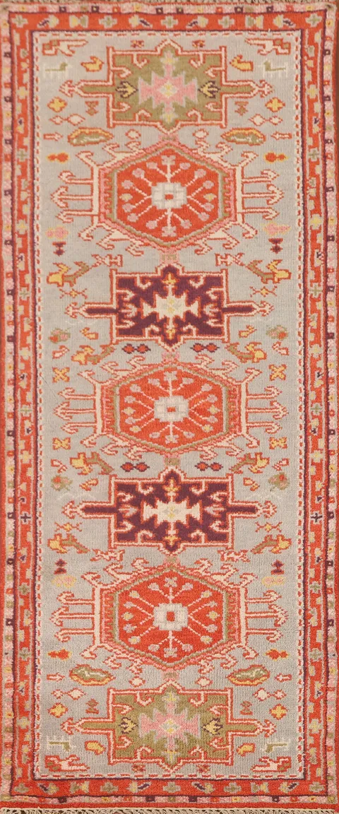 Geometric Heriz Serapi Oriental Runner Rug 3x8