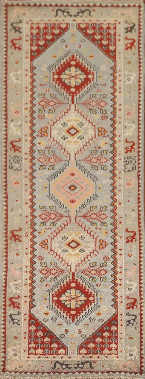 Geometric Heriz Serapi Oriental Runner Rug 3x8