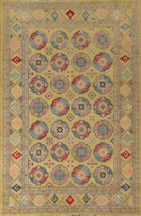 Geometric Kazak Oriental Area Rug 7x11