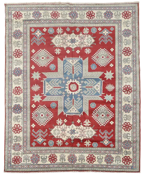Geometric Red Kazak Oriental Area Rug 8x10