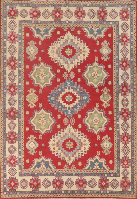 Geometric Kazak Oriental Area Rug 8x11