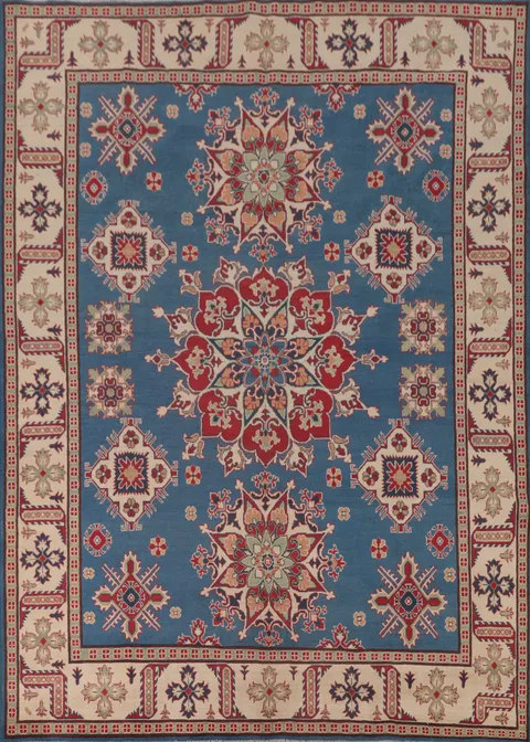 Blue Kazak Oriental Area Rug 8x11