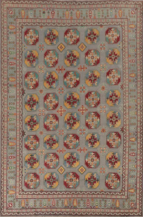 All-Over Geometric Kazak Oriental Area Rug 8x12