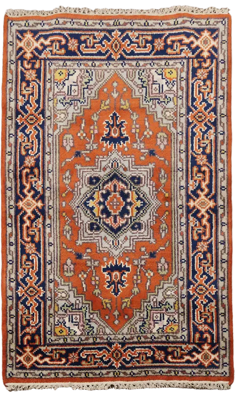 Orange Geometric Heriz Serapi Oriental Rug 3x5