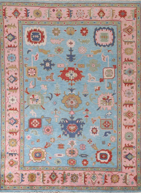 Light Blue Oushak Oriental Area Rug 8x10