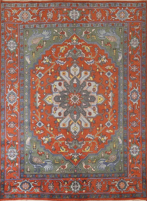 Animal Pictorial Ziegler Oriental Area Rug 8x10
