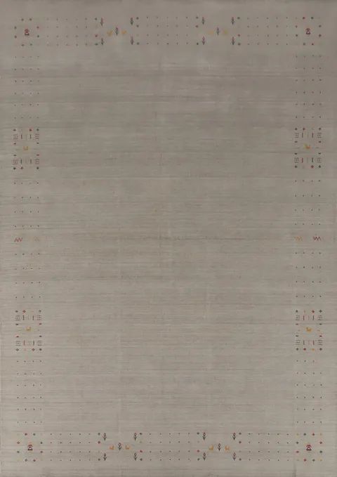 Sleek Gabbeh Area Rug 9x12 Featuring Delicate Multicolor Details