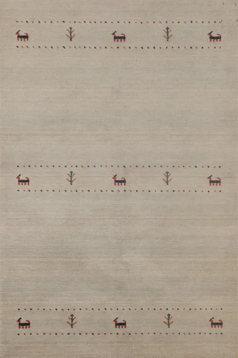 Tribal Animals Gabbeh Oriental Rug 4x6