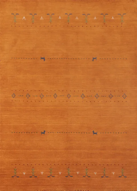 Orange Tribal Gabbeh Oriental Rug 4x6