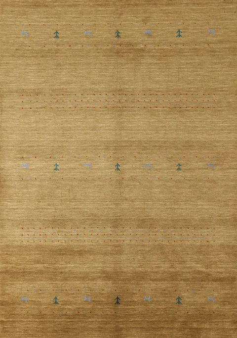 Tribal Gold Gabbeh Oriental Rug 5x8