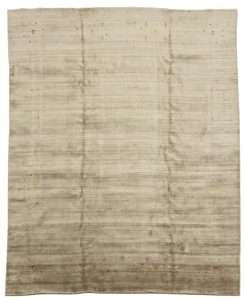 Minimalist Beige Taupe Gabbeh Rug with Soft Natural Tones 8x10