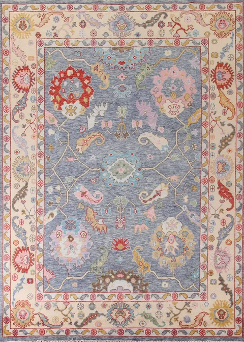Floral Oushak Living Room Area Rug 9x12