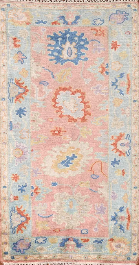 Handmade Colorful Oushak Oriental Rug 3x6