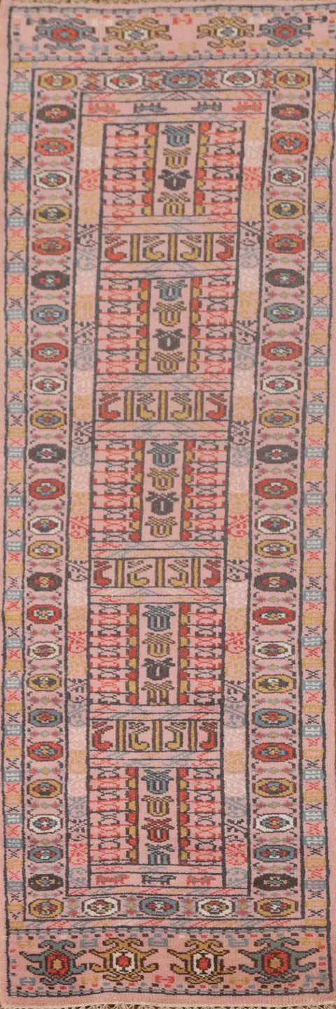 Geometric Khotan Oriental Runner Rug 3x10