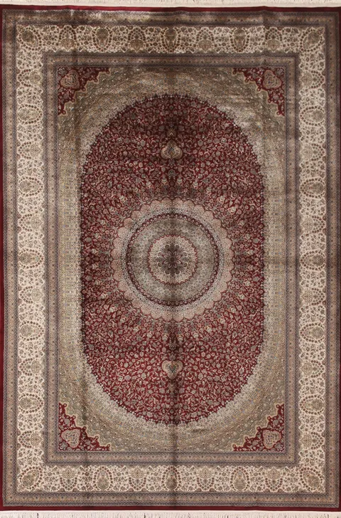 Traditional Qum Turkish Area Rug 7x10