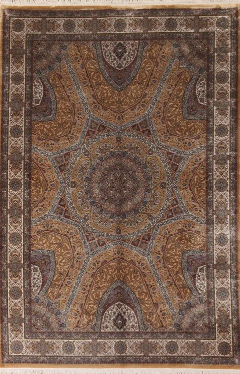 Traditional Qum Turkish Area Rug 7x10